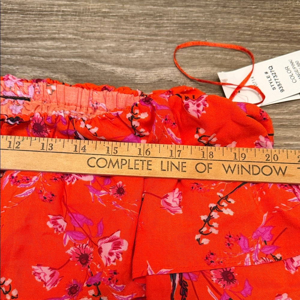 MSK XL Red Floral Off Shoulder Ruffle Midi Dress Boho NWT - Picture 4 of 5